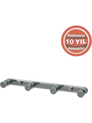 Çelik Banyo Paslanmaz Pirinç Flora 4'lü Askılık