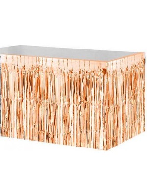 Partici Metalize Bakır Püsküllü Masa Eteği