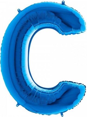 Partici C Harf Folyo Balon Mavi 100CM