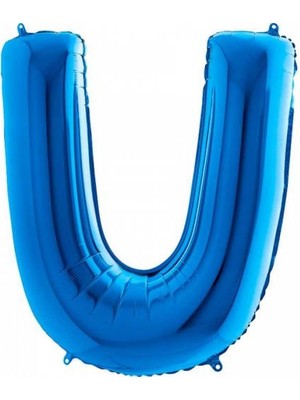 Partici U Harf Folyo Balon Mavi 100CM