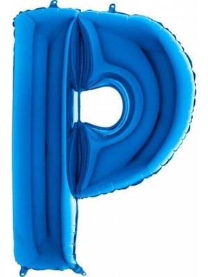 Partici P Harf Folyo Balon Mavi 100CM