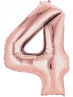 Partici 4 Rakam Folyo Balon Rose Gold 100CM