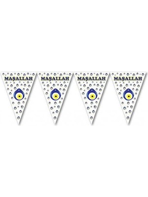 Partici Nazar Boncuklu Maşallah Üçgen Flama