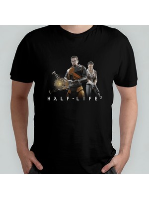 Pixxa Half Life  Pamuklu Bisiklet Yaka T-Shirt Model 4