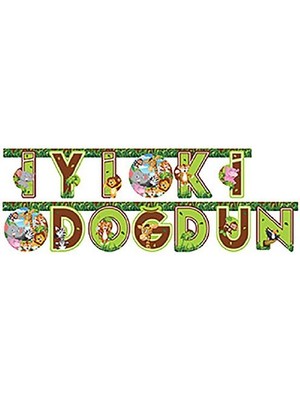 Partici Safari Temalı Iyi Ki Doğdun Harf Banner
