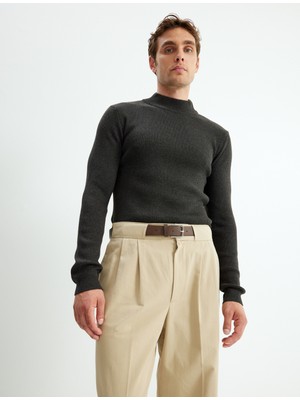 Koton Triko Kazak Dik Yaka Basic Uzun Kollu Yün Karışımlı