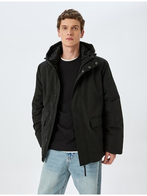 Koton Fermuarlı Slim Fit Kapşonlu Mont