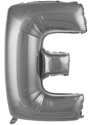 Partici E Harf Folyo Balon Gümüş 75CM