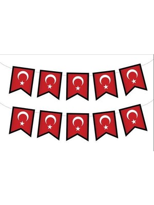 Partici Türk Bayrağı Zikzak Banner 125X13X17CM