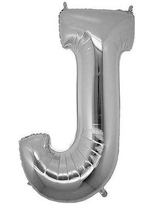 Partici J Harf Folyo Balon Gümüş 75CM