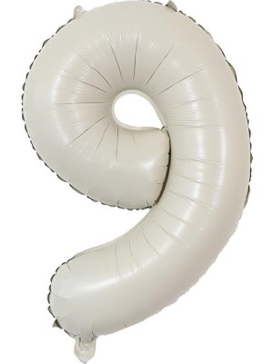 Partici 9 Rakam Folyo Balon Saten Krem 75CM