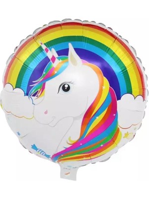 Partici Unicorn Yuvarlak Folyo Balon 45CM