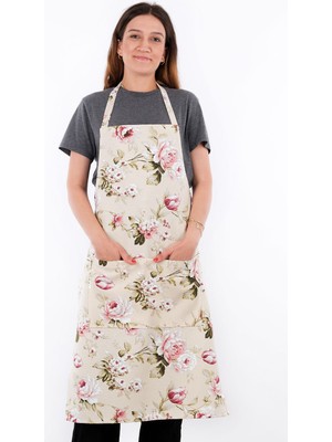 Mediterian Şık ve kullanışlı pembe mutfak önlüğü, 65x95 cm, pamuk polyester malzeme