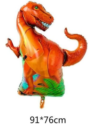 Partici Turuncu Dinazor Folyo Balon 91X76CM