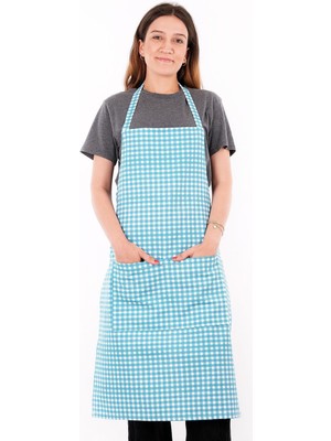 Mediterian Turkuaz Mutfak Önlüğü, Şık ve Kullanışlı, 65x95 cm, Pamuk Polyester
