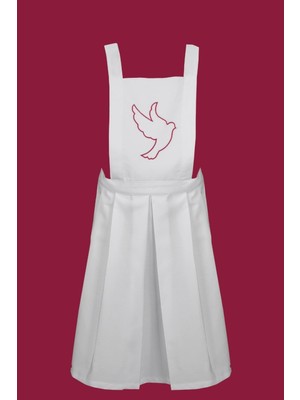 Mediterian Renkli çocuk mutfak önlüğü, eğlenceli ve güvenli tasarım, 65x70 cm, kumaş materyal