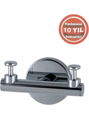 Çelik Banyo Paslanmaz Pirinç Flora Askılık İkili