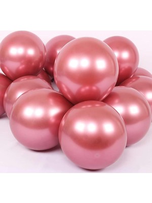 Partici Krom Mini Kırmızı Dekorasyon Balonu 10'lu