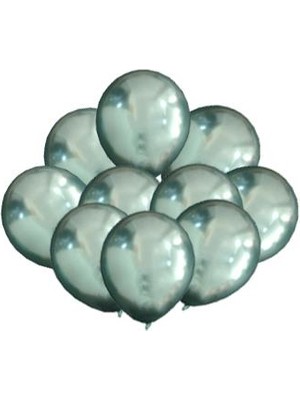 Partici Krom Mini Yeşil Dekorasyon Balonu 10'lu