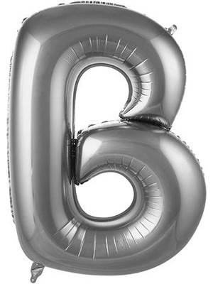 Partici B Harf Folyo Balon Gümüş 75CM
