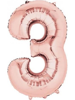 Partici 3 Rakam Folyo Balon Rose Gold 100CM