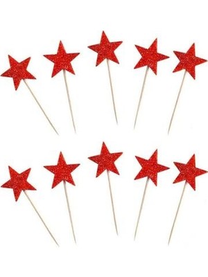 Partici Kırmızı Yıldız Kürdan 10'lu