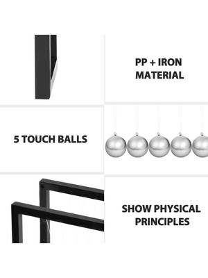 Decisive Newton Topları Beşik Denge Topu Newton Sarkaç Süsler Ev Dekorasyonu Masa Dekorasyon Oyuncak Hediye Siyah (Yurt Dışından)