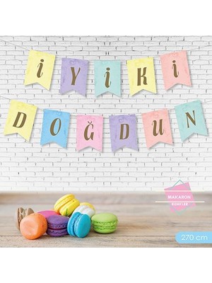 Partici Iyi Ki Doğdun Makaron Renk Harf Banner