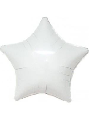 Beyaz Yıldız Folyo Balon 45CM