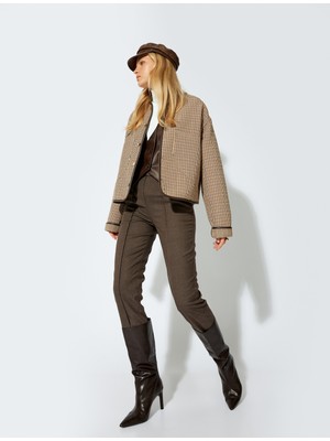 Koton Nervürlü Kumaş Pantolon Cigarette Form