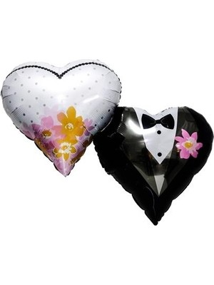 Gelin Damat Kalp Folyo Balon 40CM