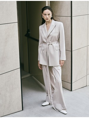 Koton Yüksek Bel Geniş Paça Kumaş Pantolon Cepli Pile Detaylı