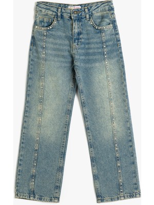 Koton Kot Pantolon Düz Paça Cepli Pamuklu- Straight Jean