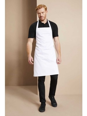 Mediterian Beyaz Gabardin Mutfak Önlüğü, Rahat ve Şık, 60x85 cm, Pamuk Polyester
