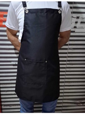 Mediterian Şık siyah mutfak önlüğü, dayanıklı pamuk, 70x80 cm, kullanışlı mutfak aksesuarı