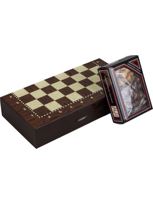 Sera Oyun Aletleri Sera Ahşap Kutulu Dama ve Satranç Takımı 30x30 cm Premium Tasarımlı Ahşap Malzeme ile Hediye Seçeneği