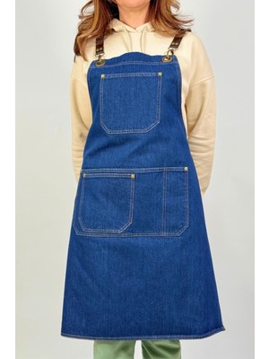 Cafe Barista Aşçı Şef Barmen Garson Seramik Çiçekçi Kot Önlük Denim