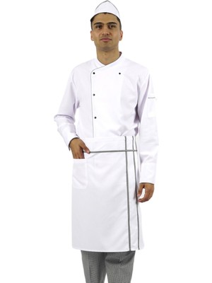 Biyeli Bel Önlük Aşçı Garson Şef Barista Kafe Cepli Apron Mutfak Önlüğü (Alpaka Kumaş)