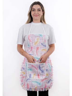 Mediterian Şık ve kullanışlı su geçirmez mutfak önlüğü, 50x70 cm, kahverengi