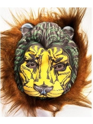 Alfa Life Marketing Kahverengi Saçlı Yeleli Aslan Kral Maskesi