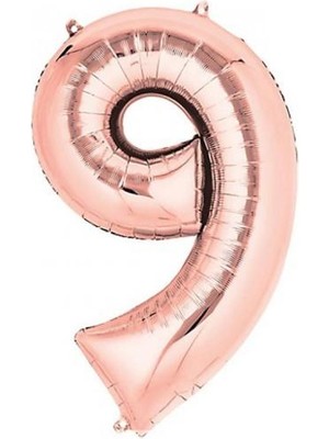 9 Rakam Folyo Balon Rose Gold 100CM