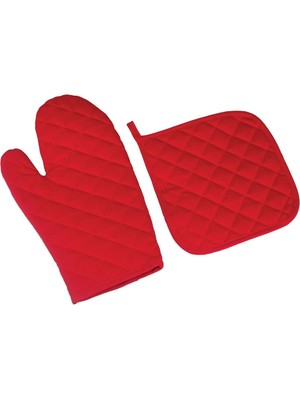 Mediterian Kırmızı 2'li Mutfak Seti, şık ve kullanışlı pamuk tasarım