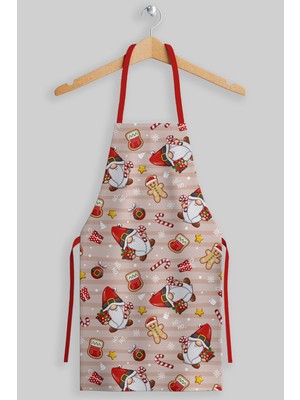 Mediterian Renkli Yılbaşı Kurabiye Mutfak Önlüğü 55x70 cm, Polyester, Çok Renkli