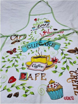 Sundan Sevilya Sıvı Geçirmez Mutfak Önlüğü 3'lü Set Eldiven Önlük Tutaç