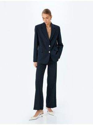 Koton Standart Bel Düz Bol Paça Kumaş Pantolon