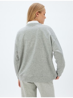 Koton Basic Sweatshirt Bisiklet Yaka Uzun Kollu Rahat Kalıp