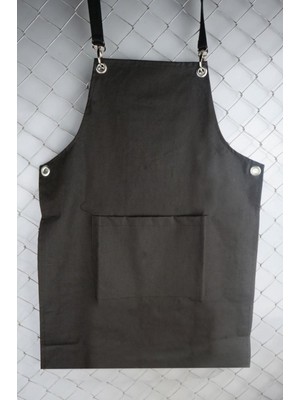 Mediterian Kancalı Siyah Mutfak Önlüğü, Pratik ve Şık, Pamuk, 55x75, Koruma ve Stil sağlar