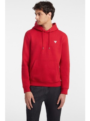 Erkek Gj Hood Slım Mını Kapüşonlu Sweatshirt - Kırmızı