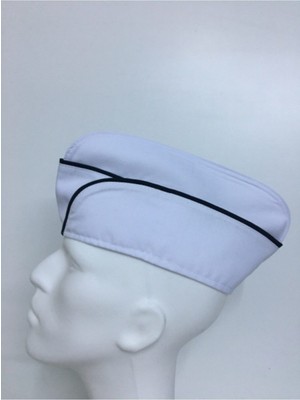 Mediterian Beyaz Aşçı Kep, Şık ve Profesyonel Tasarım, Polyester Malzeme
