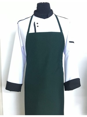 Mediterian Boyundan Askılı Yeşil Mutfak ve Restoran Önlüğü, Polyester Malzeme
